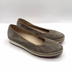 GABOR Wallaby Women’s Genuine Suede Taupe Espadrille Flats size 5 UK/7.5 US